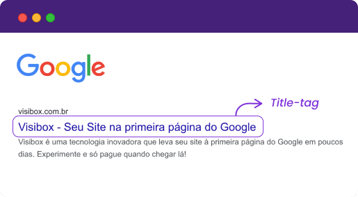 Exemplo Title Tag no Google